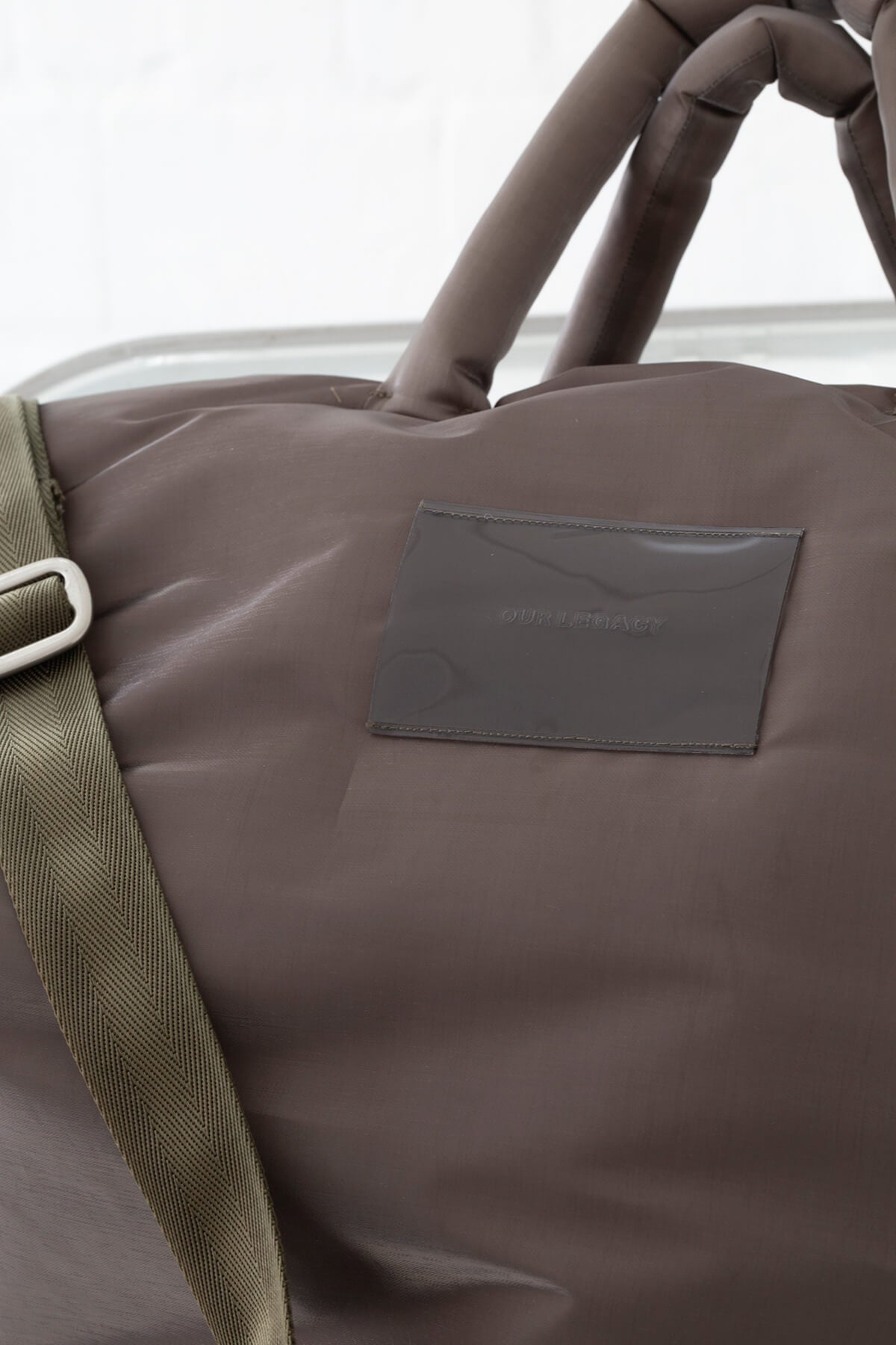 Big Pillow Tote Army Green Shimmer Tech