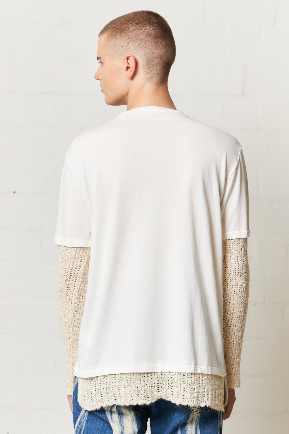 Mix Tee Longsleeve White Deja Vu Print