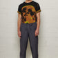 Charcoal Button Crop Trousers