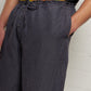 Charcoal Button Crop Trousers