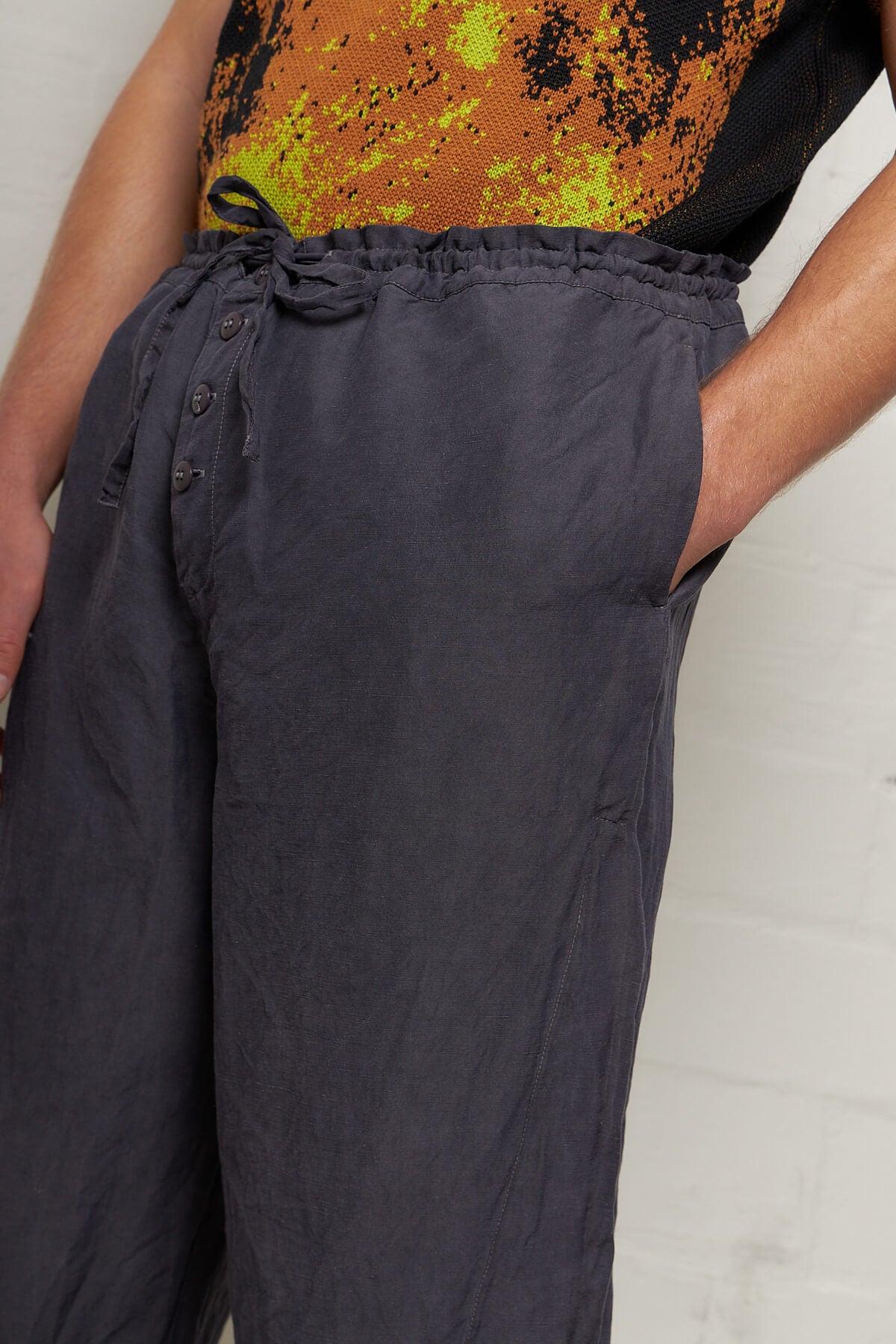 Charcoal Button Crop Trousers