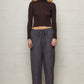 Charcoal Button Crop Trousers