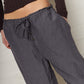 Charcoal Button Crop Trousers