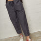 Charcoal Button Crop Trousers