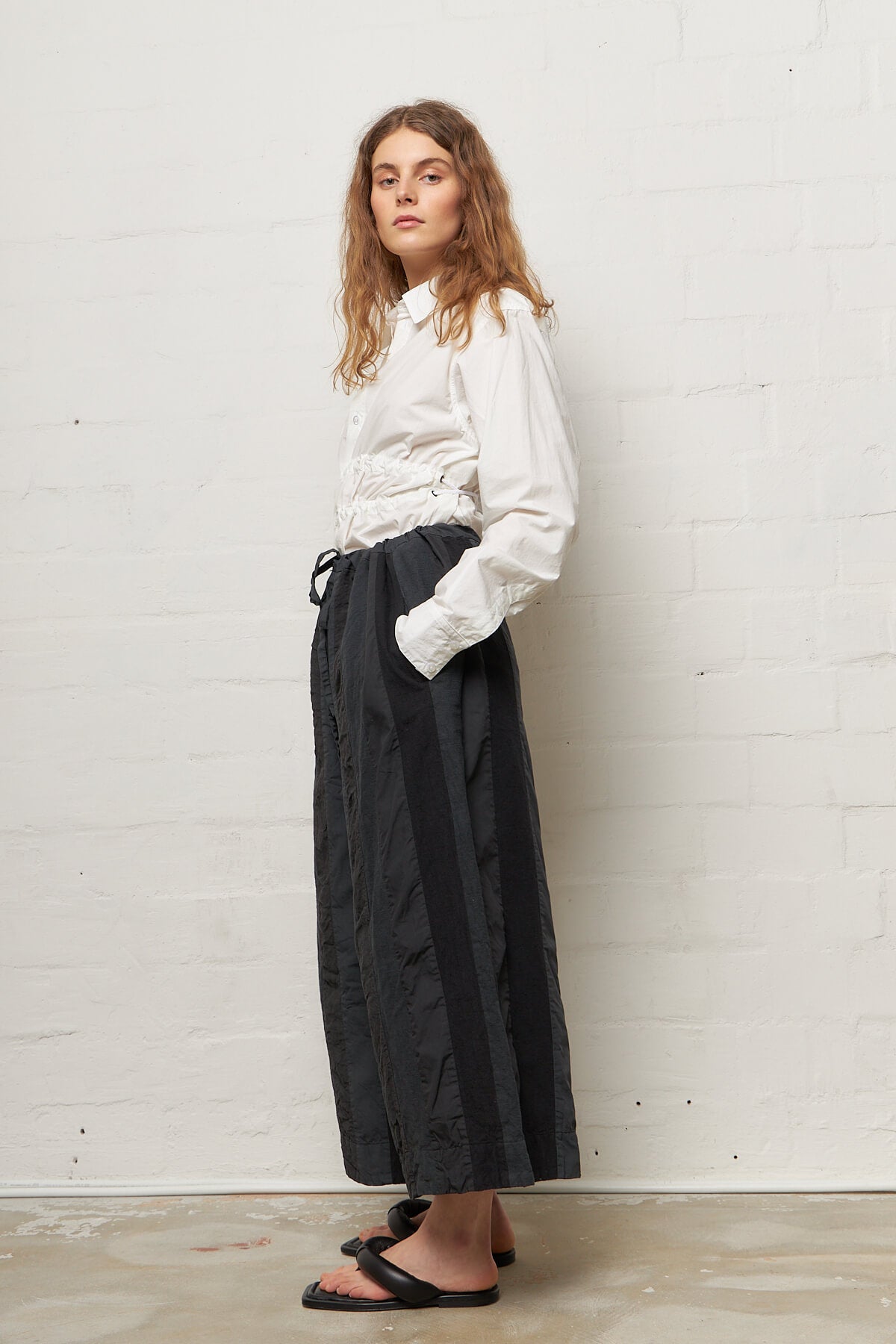 Crinkle Stripe Trousers