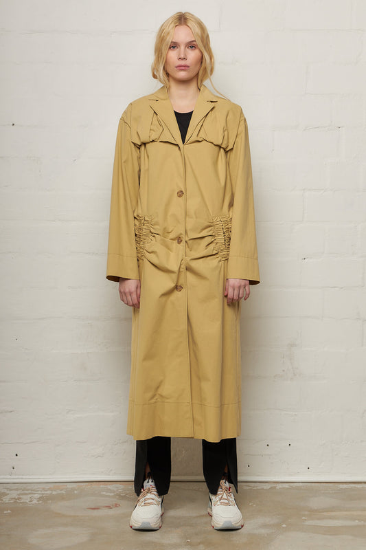 Dylan Olive Green Cotton Trench