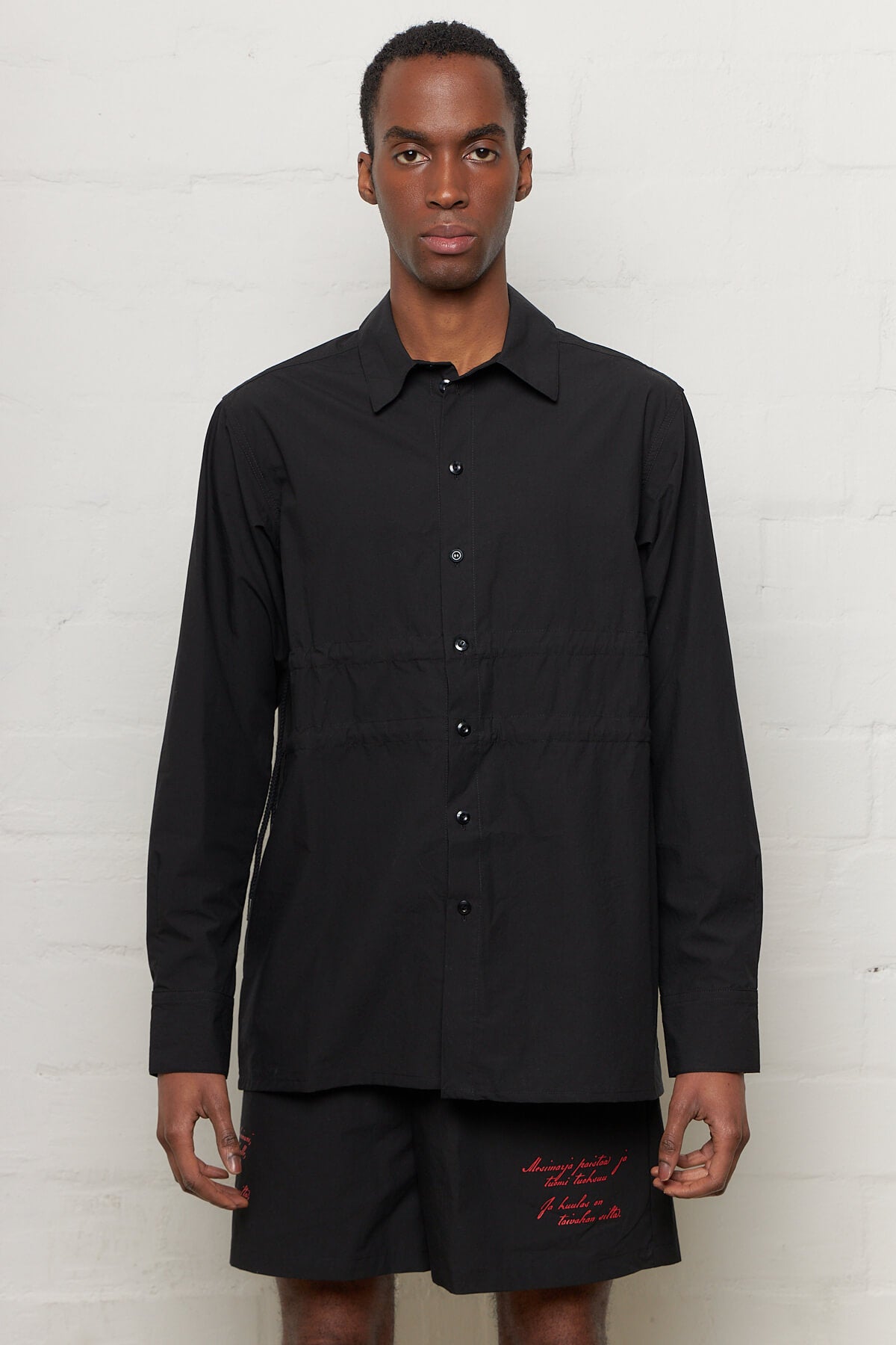 Shirt With Drawstring Black