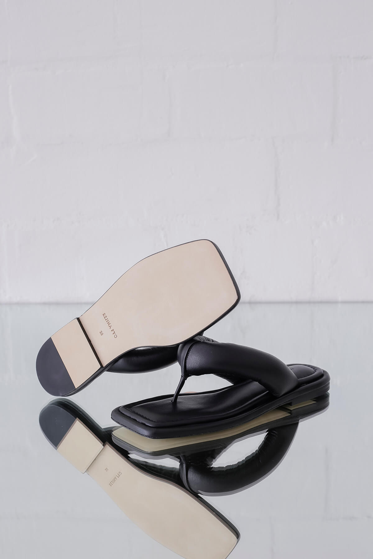Nella Sandals Leather Black 70 mm