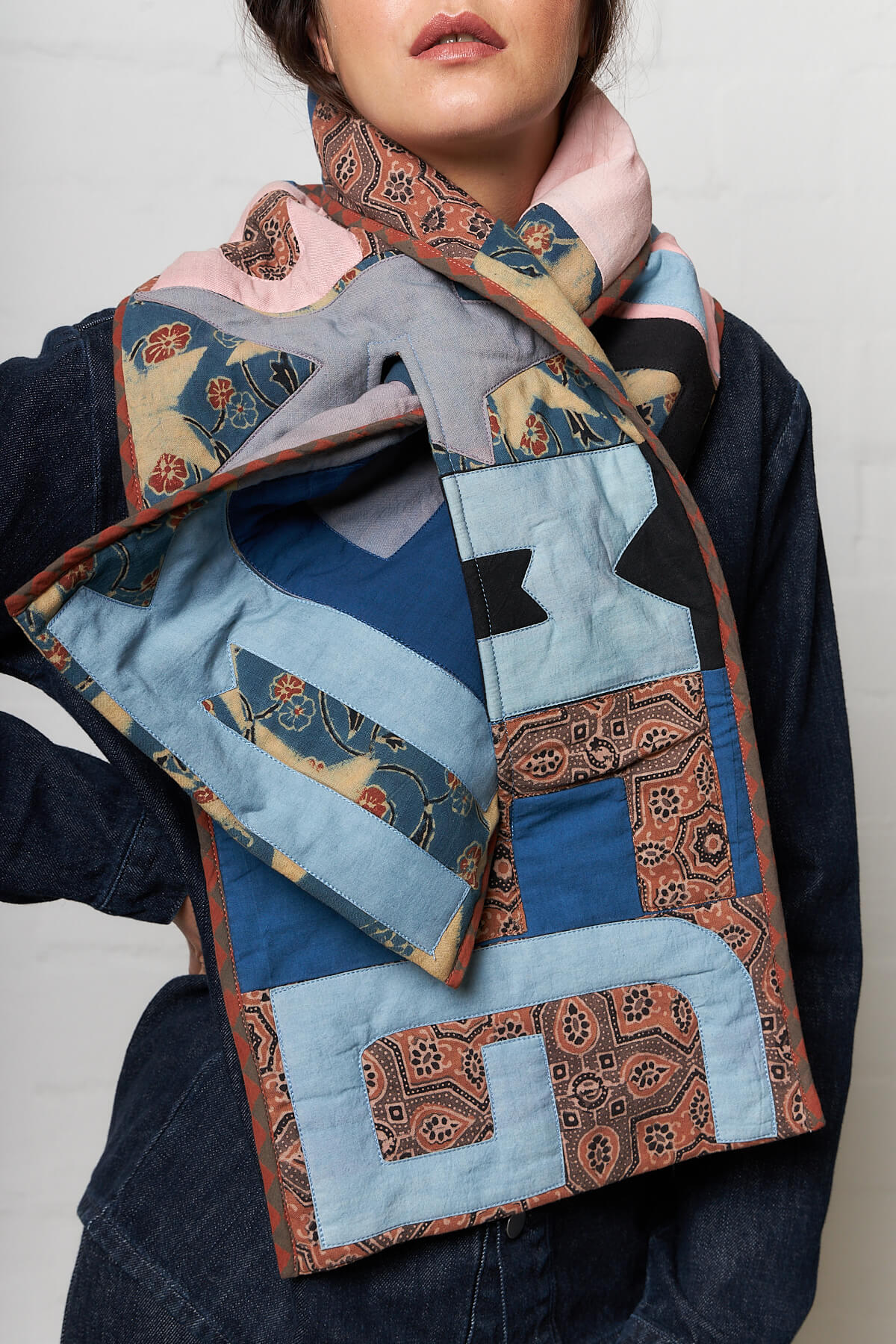 Puffer Scarf Star Scraps Patchwork