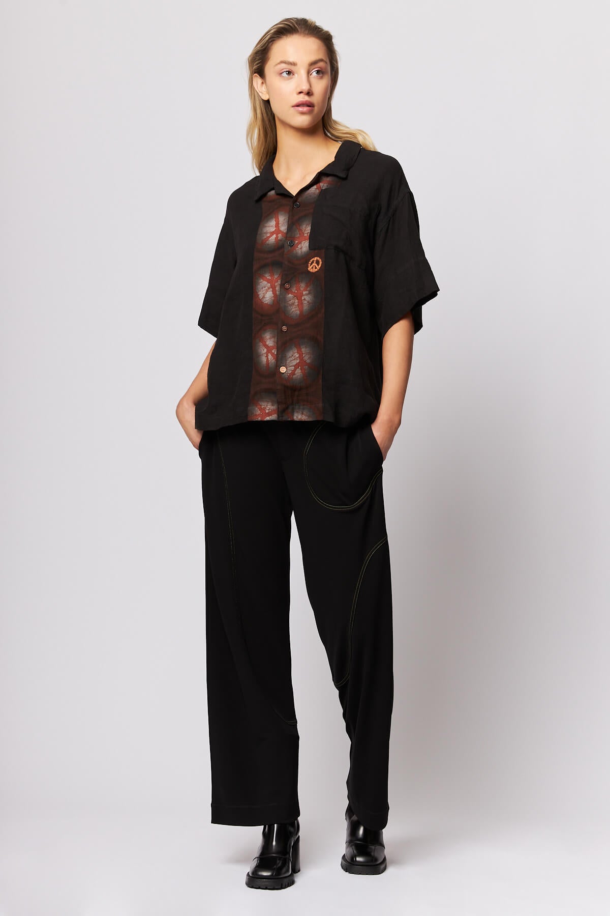 Greetings Shirt Iron Black Peaceful Resist