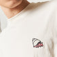 Smoking Crab Embroidered T-Shirt Cream
