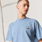 Smoking Crab Embroidered T-Shirt Ocean Blue