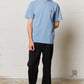 Smoking Crab Embroidered T-Shirt Ocean Blue