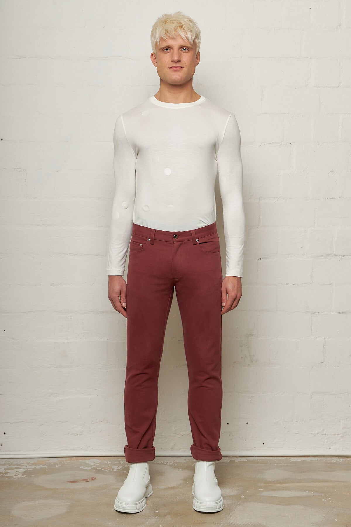 x Samizdat Five Pocket Burgundy Jeans